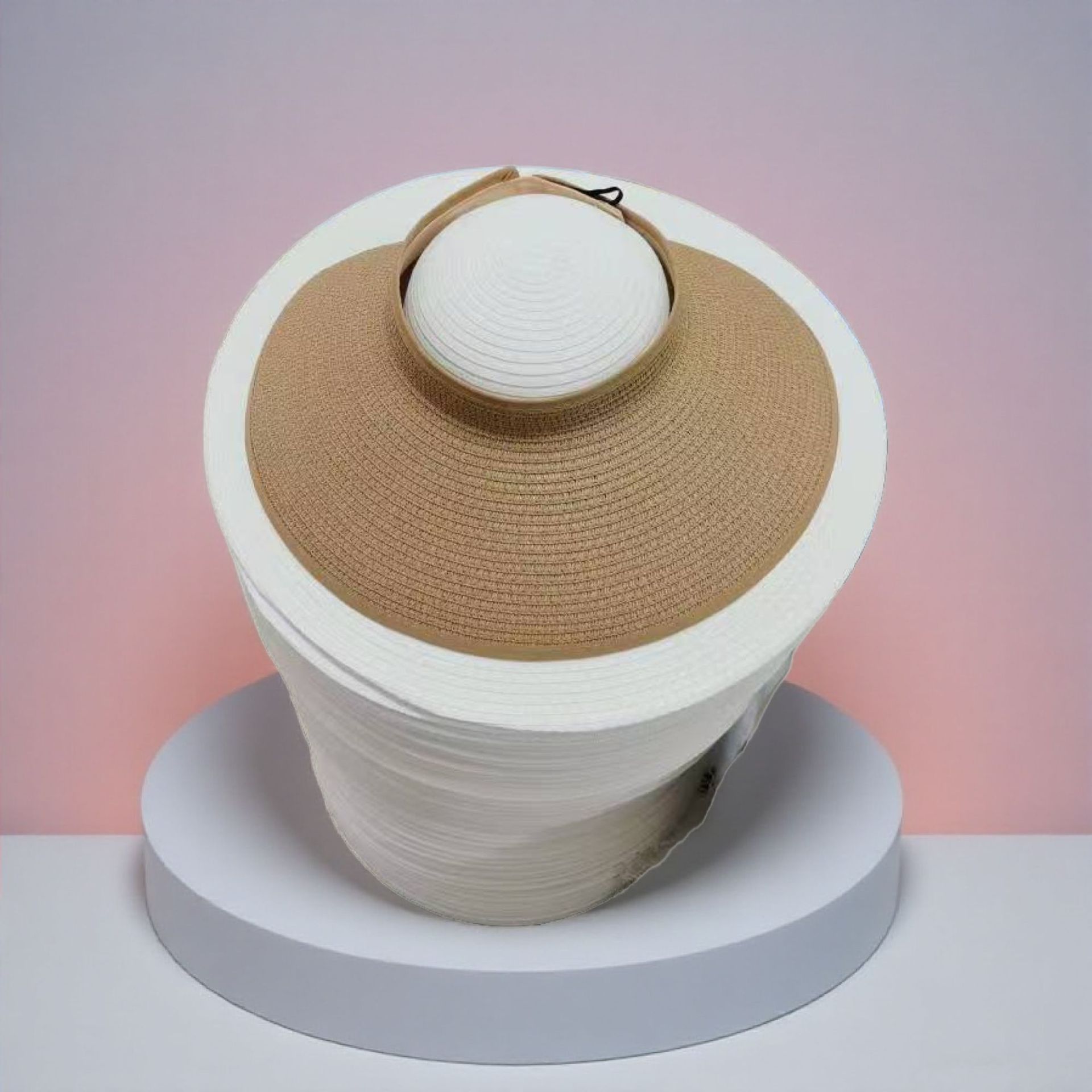 Wide Brim Straw Sun Hat For Women Braided Foldable Beach Visor_voghion.com