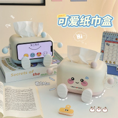 漫画ティッシュボックスオフィスデスクトップかわいいナプキンボックスクリエイティブホーム多機能スムーズティッシュ収納ボックス