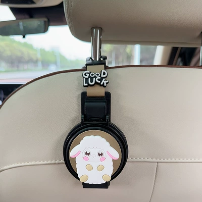 Creative Zodiac-Themed Car Cup: Car cup holder/beverage holder - water-cup-holderhook-two-in-one-beige-weiyang