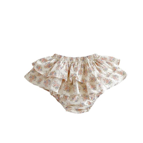 Baby Girl's 0-2 Years Summer Korean Style Super Cute Cake Puff Pants Children's Clothing Birthday Outfit with Floral Patterns