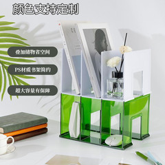 透明な本棚の透ベンゼンはデスクトップを変えて本棚の仕切り板の本のバッフルの固定棚の図書館の本の挟みの仕切り板を収納します。