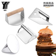 Amazon hamburger patty press, 304 stainless steel meat patty press, handle manual patty press, skin press, rice ball press