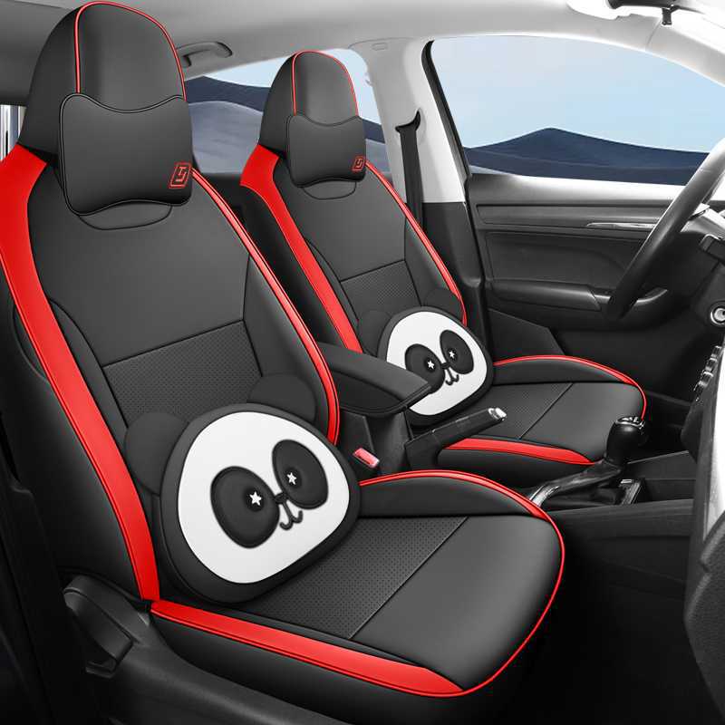 Car Seat Cushion | Skoda Modelə uyğun (Original) oturacaq örtükləri - black-red-cartoon-edition-note-car-model-year-rear-row-half-cover