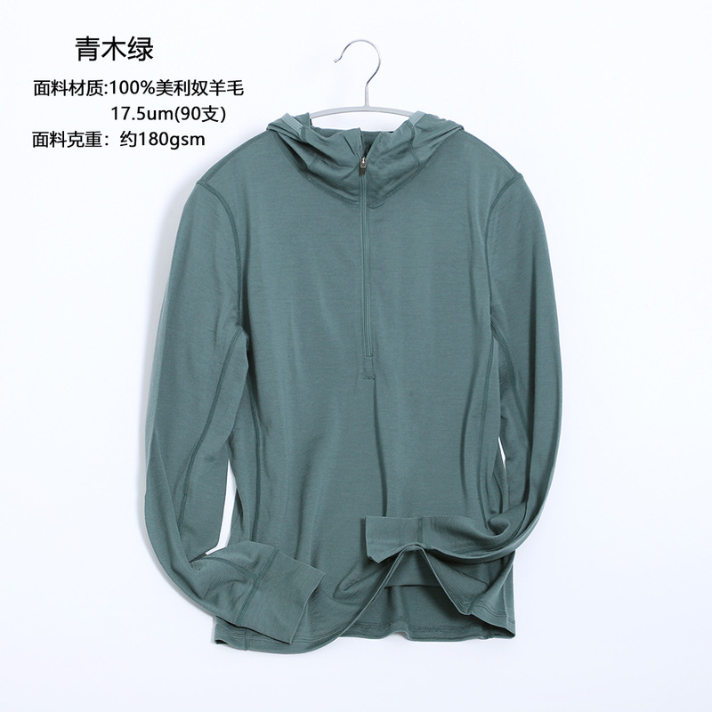 メリノウール速乾性衣類女性のアウトドアハーフジップ長袖 Tシャツメリノランニングスポーツパーカートップ|undefined