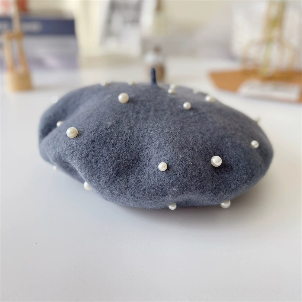 Детская демисезонная шляпа, шеряная берет Pearl, корейский стиль