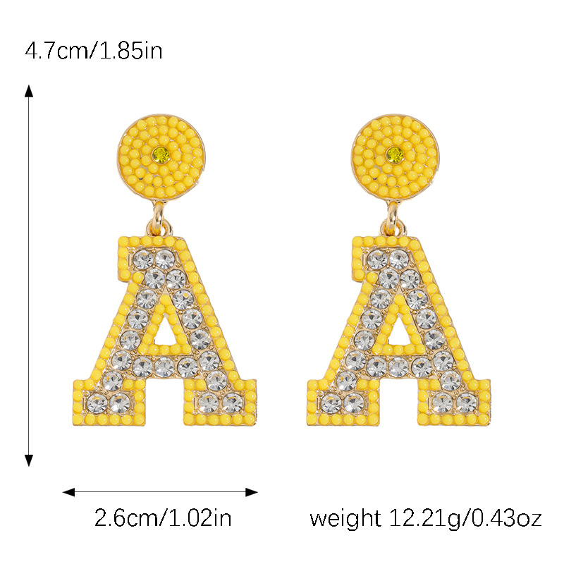 1 Paire De Base Style Moderne Style Classique Lettre Incruster Alliage Strass Boucles D'oreilles display picture 1