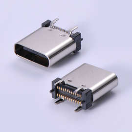 USB连接器  type-c 母座 24P立式贴片   180度四脚直插type-c适用