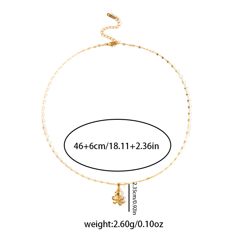 Wholesale Jewelry Cute Simple Style Starfish Octopus Crab 304 Stainless Steel Plating Cable Chain Pendant Necklace display picture 15