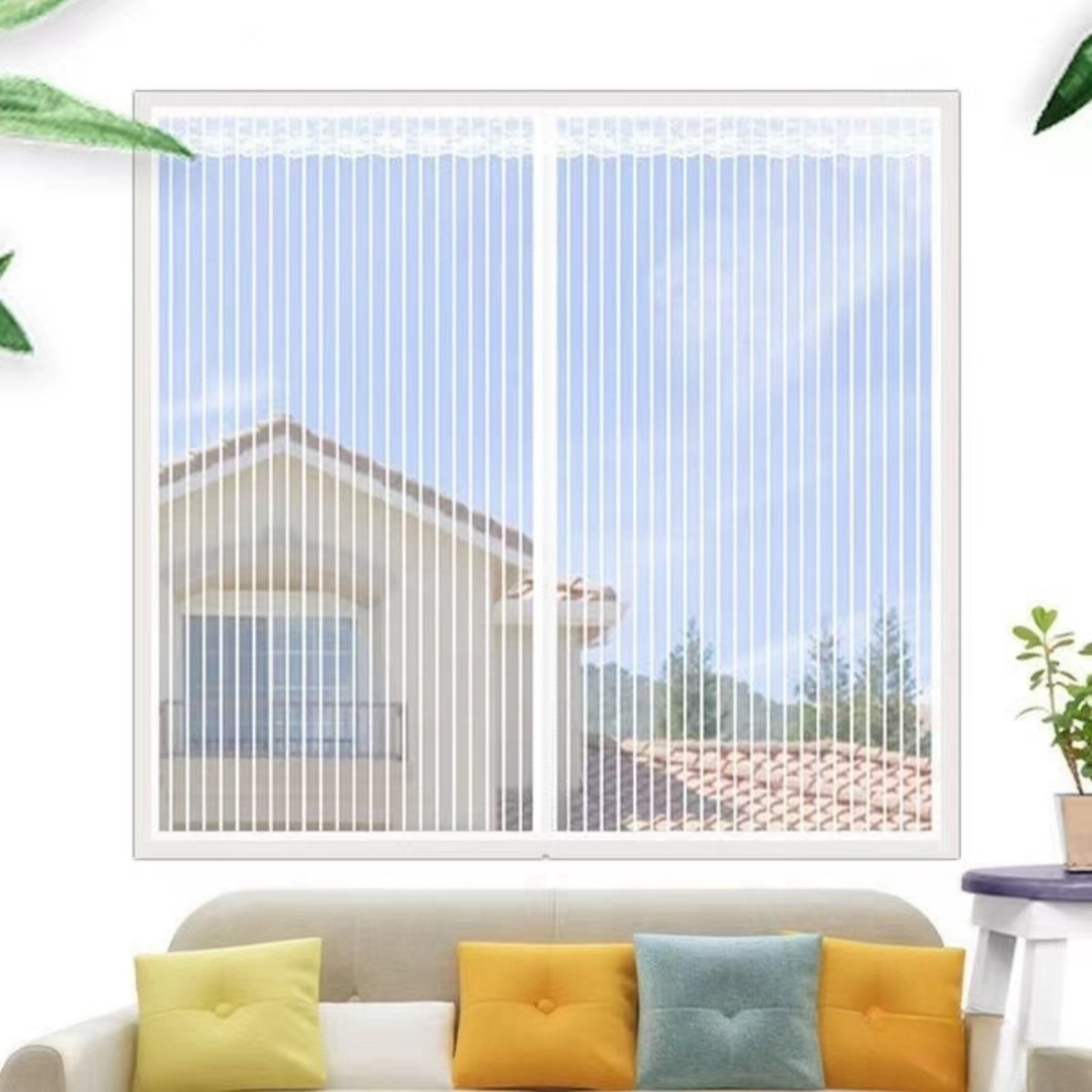 흰색 암호화 스트라이프 화면 창