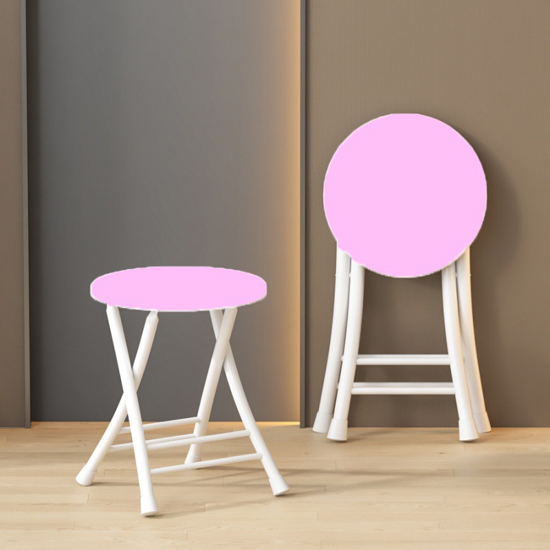 Silla plegable, taburete, silla para el hogar, mesa de comedor, taburete alto, taburete redondo pequeño, banco de respaldo con correa de caballo, simple y portátil