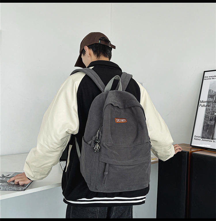 Rucksack Herren Universität Student Leinen Rucksack ins japanischer Stil einfach große Kapazität Reiserucksack Gymnasium Mittelschule Schüler Rucksack