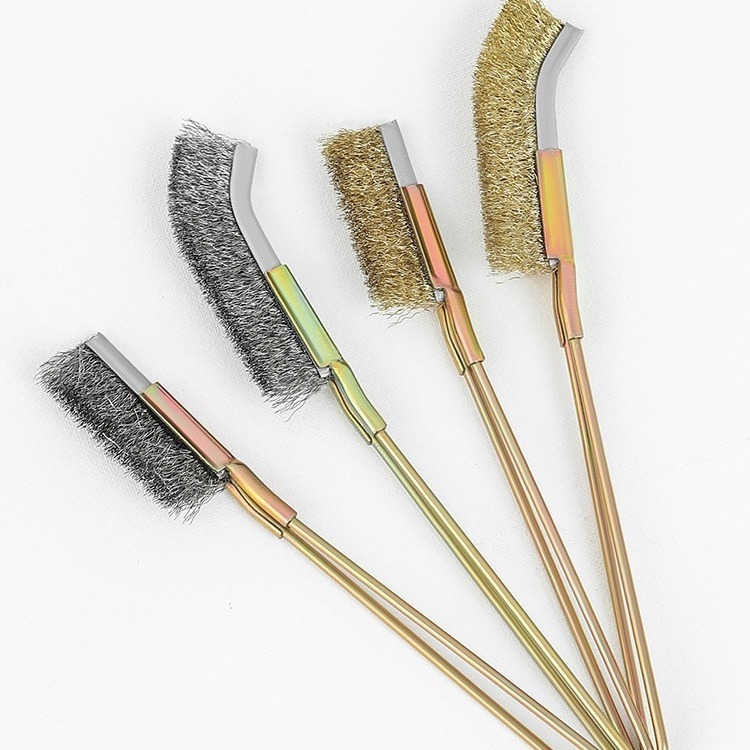 不锈钢钢丝刷带柄烧烤网厨房清洁刷打磨除锈神器长柄铜铁丝小刷子