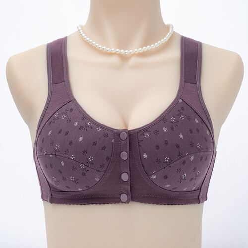 Middle-aged and elderly women's cotton bra, mother's plus size sports bra, women's no rims, large size tank top bra, thin section for the elderly