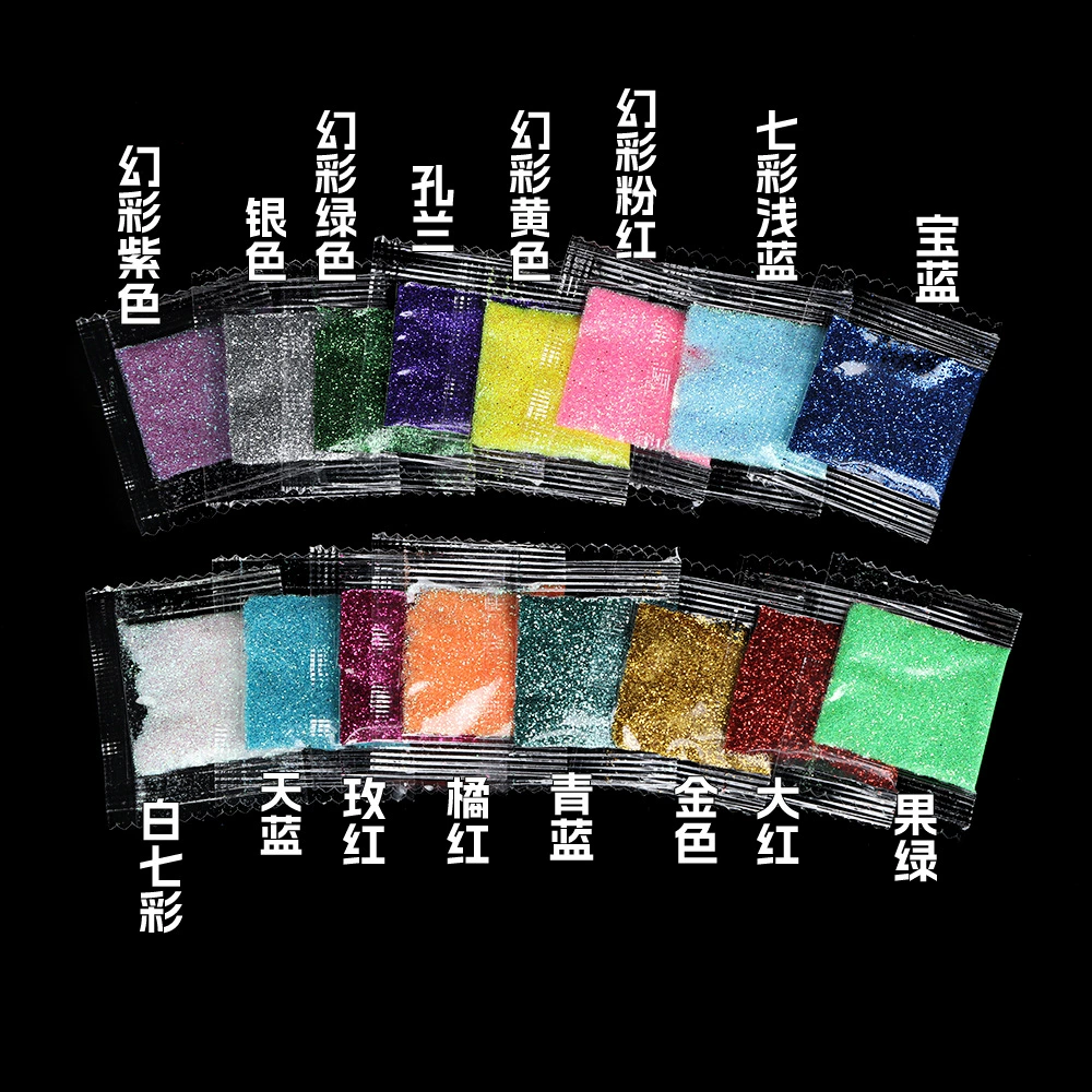 Производитель оптом золотой порошок, серебряный порошок, блестящий порошок 1 г, материал ручной работы «сделай сам», красочный блестящий порошок, украшения для дизайна ногтей, блестящий порошок