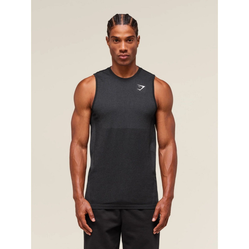 Gymshark New Running Sports Fitness Vest Top Casual Breathable Tight Short-Sleeved Casual Running Shark