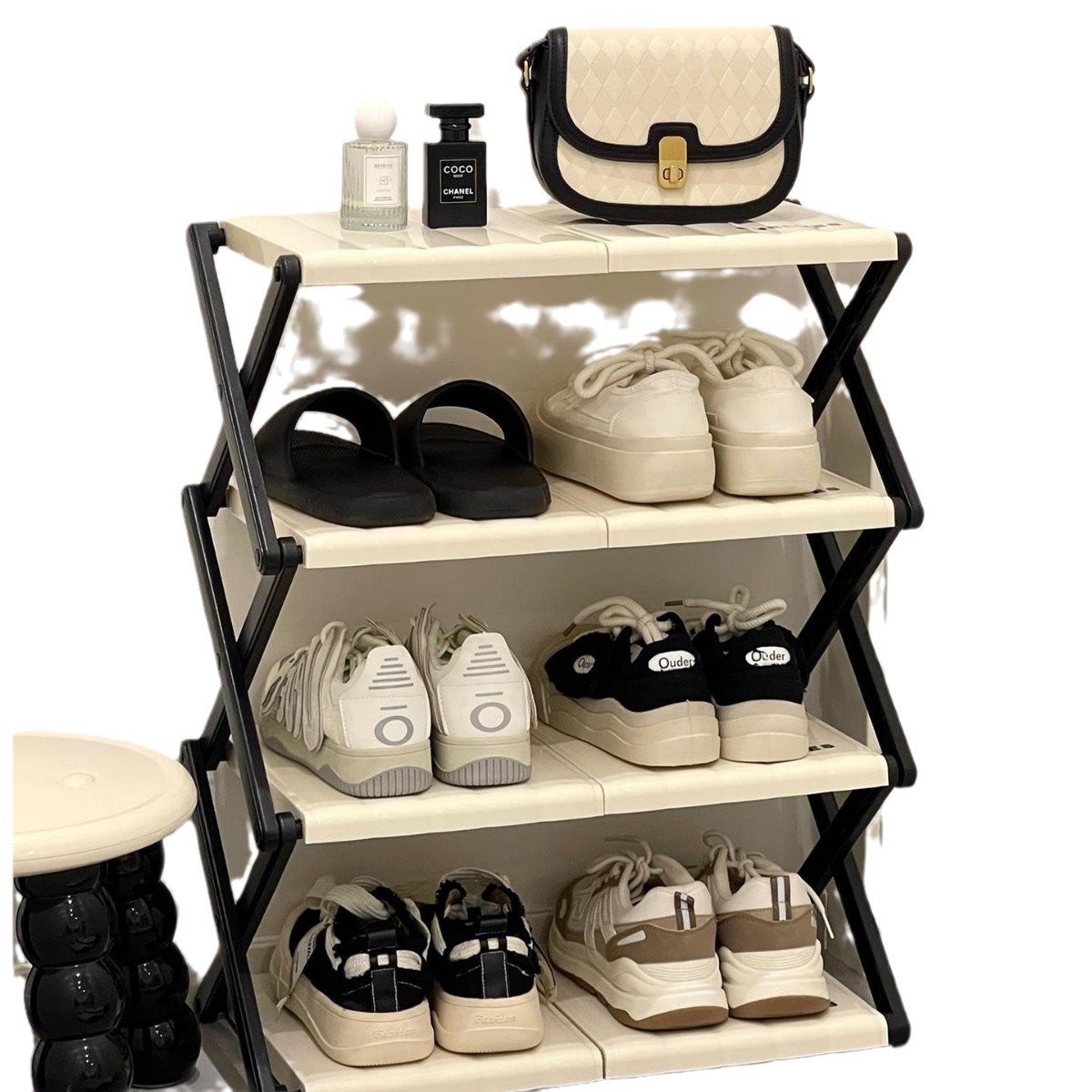 Home entrance door folding shoe rack simple door multi-layer large…
