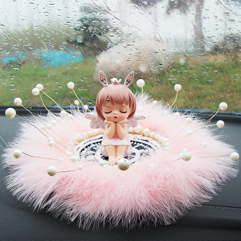 Adornos de coche Annie de diamantes adornos de coche ángel resina linda niña de dibujos animados interior del coche regalo de cumpleaños