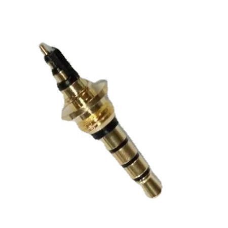 DC3.5四级镀金插头 M8.5盘 前牙 镀金公头 3.5音视频耳机插头