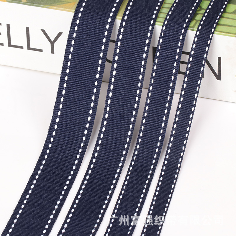 Manufacturer 1.5cm jump point thread belt, navy blue jump wire polyester plain weave band for garment edge banding, home textiles