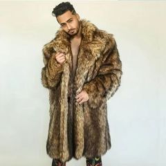 冬の紳士服の保温狐のコートの新型は狼毛のコートの中で長いサイズの厚い大きいサイズの毛皮の欧米の範をまねます。