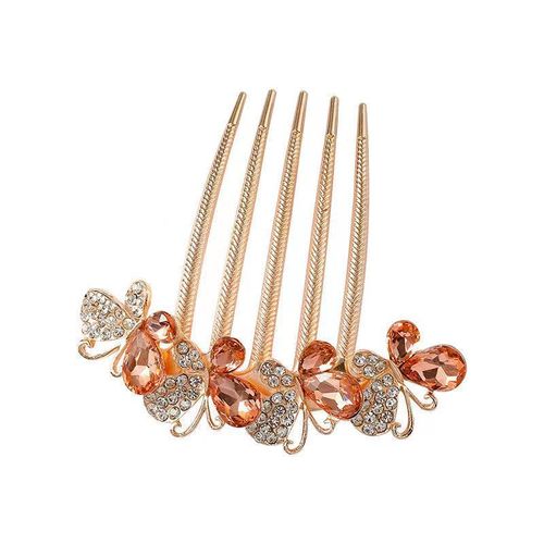 Alloy Diamond Insert Hair Comb Korean Style New Hair Accessory Five Tooth Comb Versatile Plate Hair Clip Ponytail Plate Hair Fork Wholesale