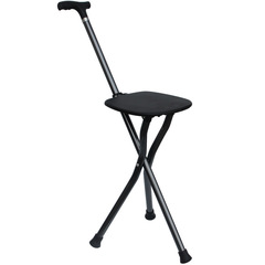 Old Man's Tripod Stool Outdoor Hiking Walking Stick Aluminum Alloy Folding Chair Foldable Staff Multi-functional Walking Stick