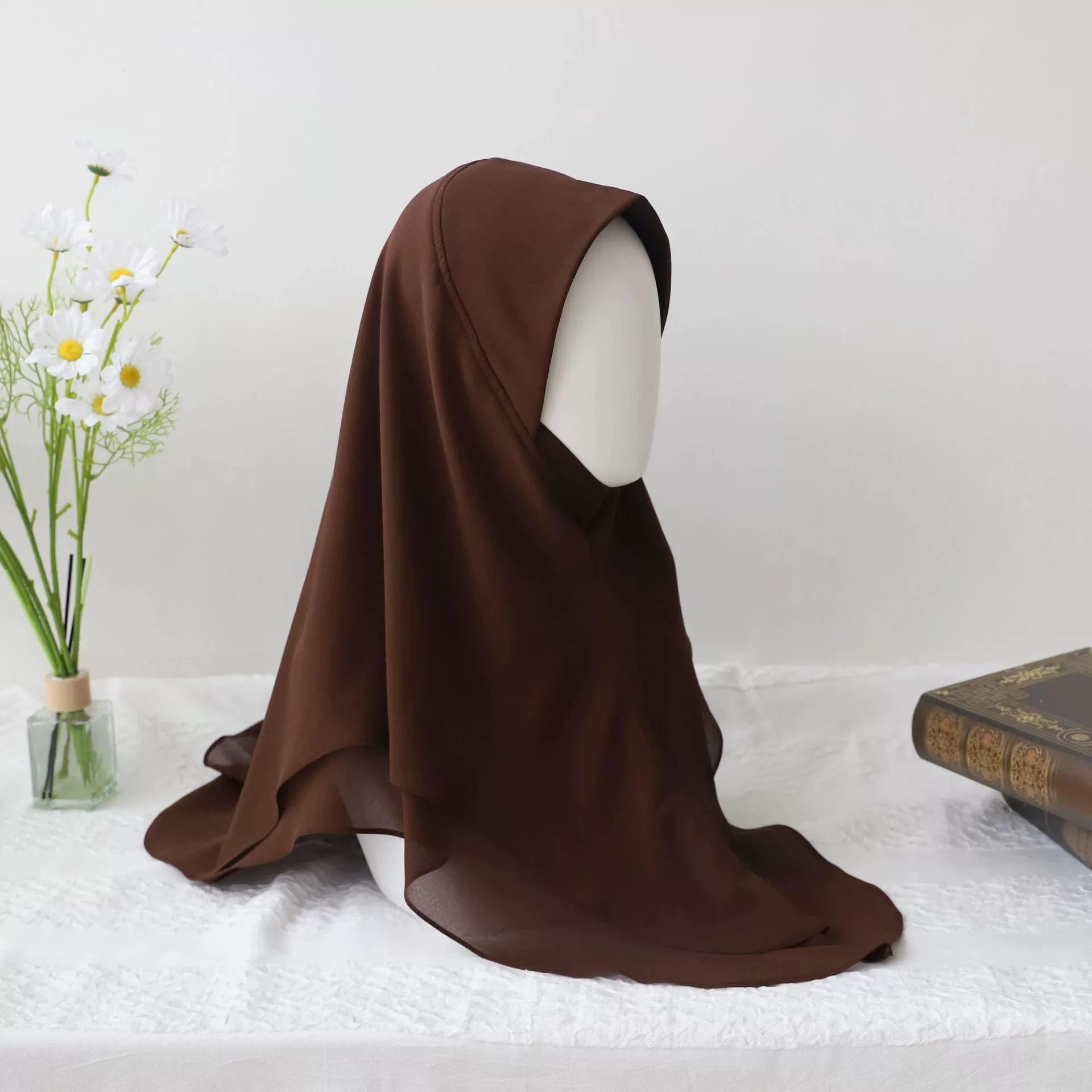Scarf chiffon breathable comfortable, one size, multi-color hijab style
