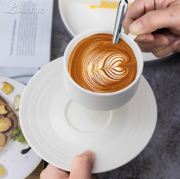 Transfronterizos LICANG cerámica Manhattan Pearl blanco platos de pasta taza de café espresso