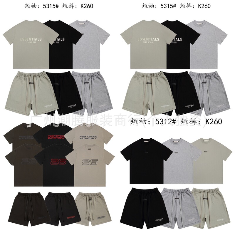 Spring and Summer New Style Fog Double-Row Printed Letter Pattern Round Neck Pullover Short-Sleeve Unisex One-Piece Wholesale Spring and Summer New Style Fog Double-Row Printed Letter Pattern Round Neck Pullover Short-Sleeve Unisex One-Piece Wholesale