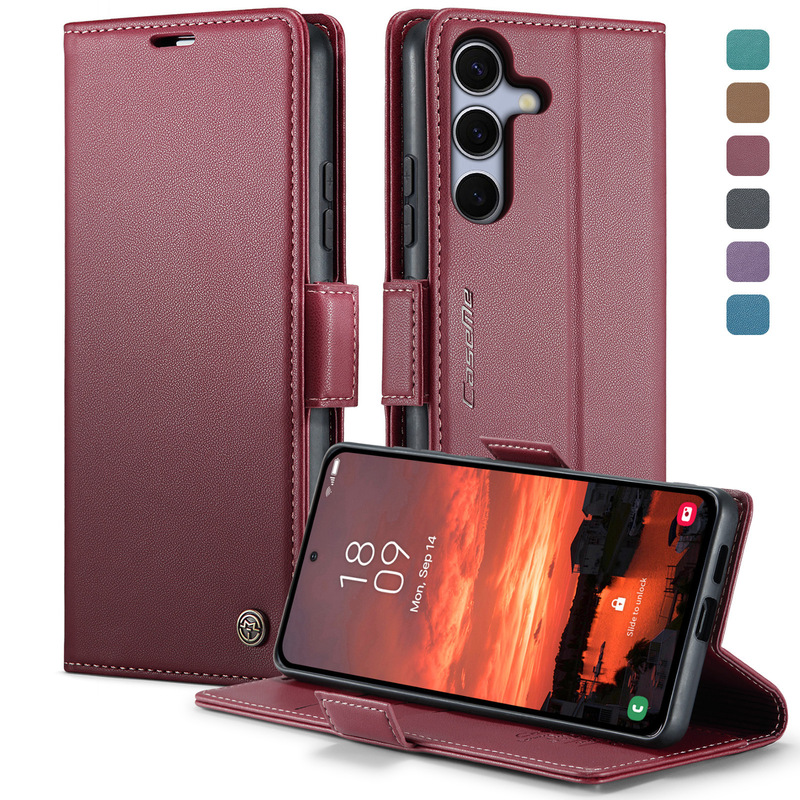 Suitable for Samsung S25Edge Anti-Theft Mobile Phone Case Galaxy S26 Rfid Flip Leather Case S24 Protective Case