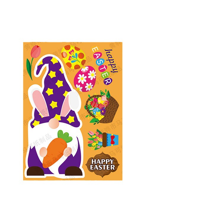 Pascua DIY niños rompecabezas pegatinas Pascua conejo huevo decoración pegatinas partido juego pegatinas