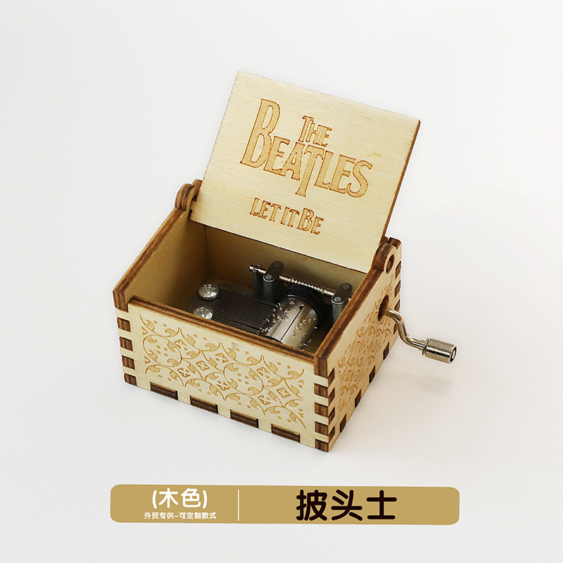 木製オルゴール装飾品古典的な彫刻手回しオルゴールクリスマス工芸品ギフトギフト在庫あり|undefined