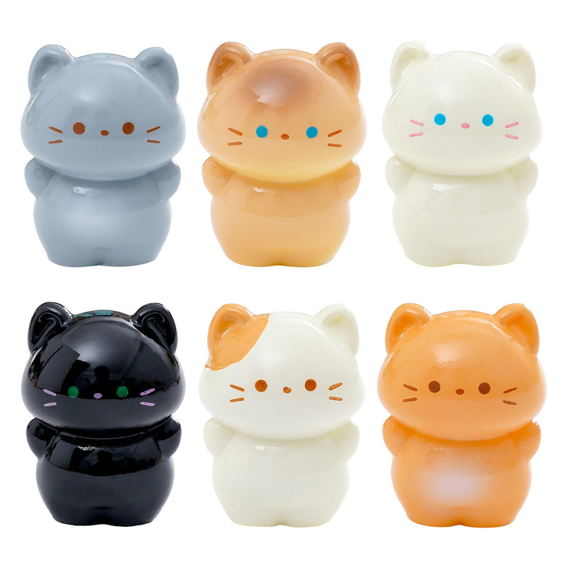 可爱站立暹罗橘猫公仔萌粒 diy装饰品盲袋挂配件汽车载桌面小摆件|undefined