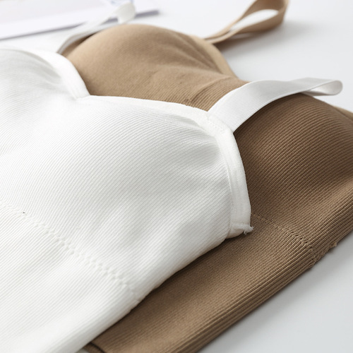 Threaded strap beauty back wrap bralette with adjustable shoulder straps, strapless, no underwire, girl's backless bra, prevents exposure, women's sport bra