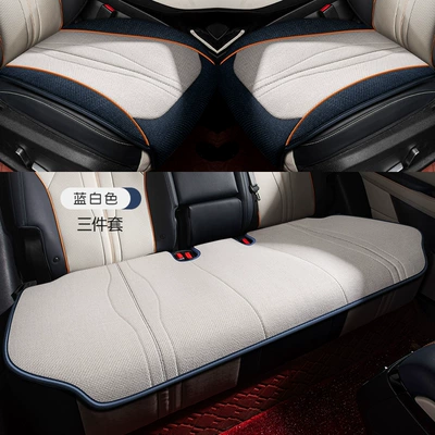 Cover Linen Half Pack Breathable – Modelə uyğun (Original) oturacaq örtükləri - 3-piece-set-blue-and-white-special-car