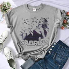 Sabrina Carpenter top women graphic tshirt girl 2000s anime