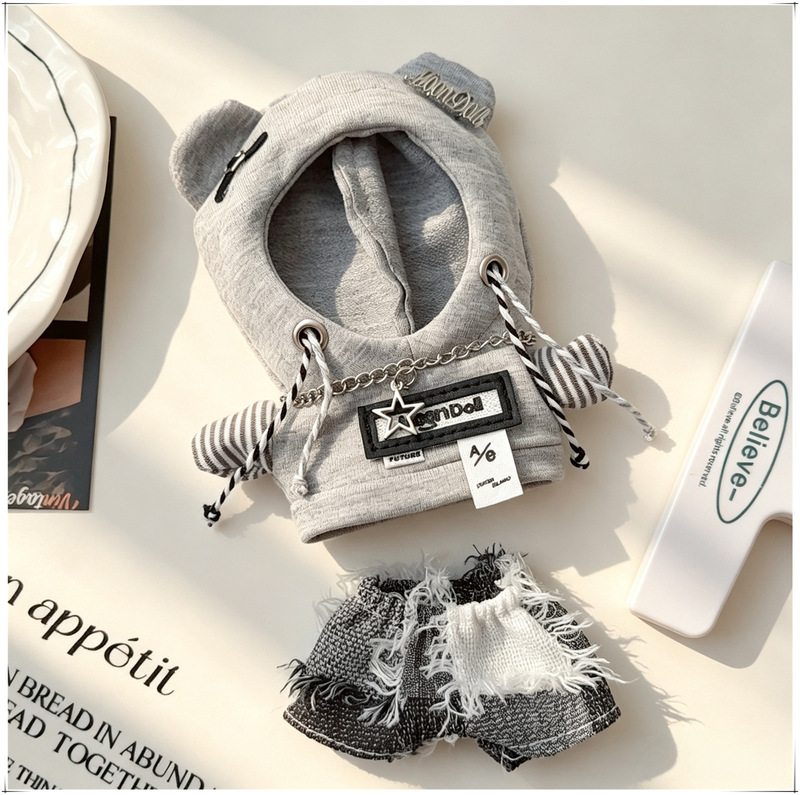 10cm Doll Clothes Hoodie Mini Doll Pendant Changeable Clothes Cotton Doll Hoodie Wholesale