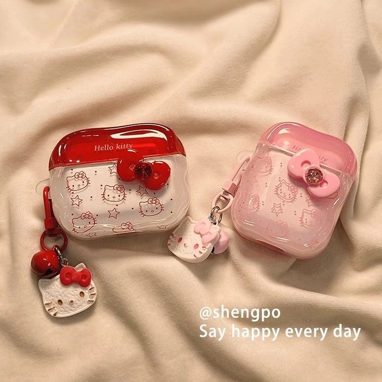 Ins Style Cute Hellokitty Suitable for Airpodspro2 Apple Wireless Bluetooth Headphone Case Airpods2 Ins Style Cute Hellokitty Suitable for Airpodspro2 Apple Wireless Bluetooth Headphone Case Airpods2