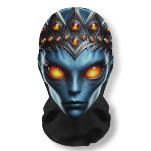 Cross-Border Halloween Props Skull Spoof Horror Full Face Mask Character Hood Translucent Visual Hood