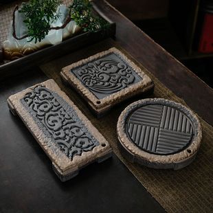 Gold-plated Retro Ceramic Tea Tray Dry Bubble Tray Japanese-style Teapot Base Pot Bearing Pot Care Pot Pad Water Storage Small Tea Table