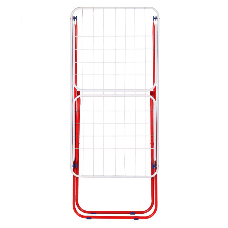 Simple piso percha balcón del hogar plegable tendedero ala rojo y blanco tendedero peluquería toallero