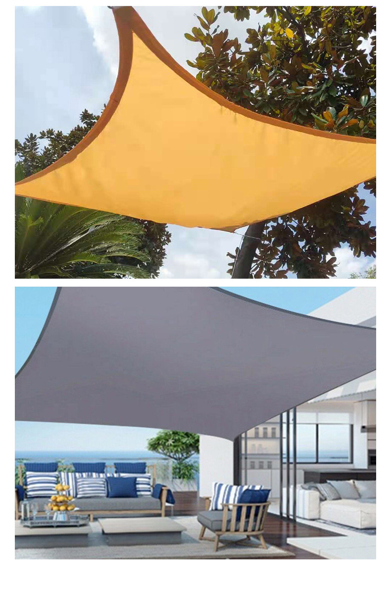Cross-Border Oxford Cloth Sunshade Sail for Camping, Garden, Swimming Pool, Waterproof, Rainproof, Sunshade Tarp, Camp Sunshade Cloth, Sun Protection Cloth