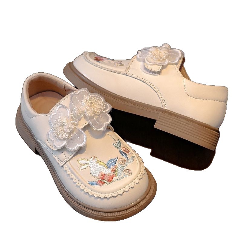 Zapatos de cuero para niñas estilo nacional bordado zapatos princesa 2026 primavera y otoño nuevos zapatos para niñas Hanfu zapatos para bebés con suela suave image 6