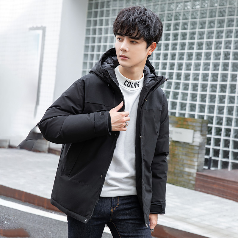 Nuevo invierno de los hombres abajo Chaqueta corta color matching casual espesado caliente al aire libre Ropa trabajo y las mujeres mismo abrigo