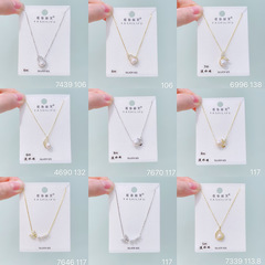 3雅施麗芙925通体銀フランス式レトロファッションジルコン真珠ペンダントネックレス