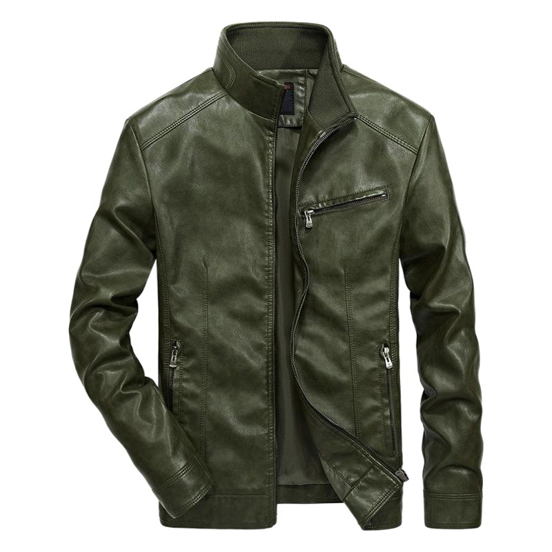 Deseo Amazon AliExpress Comercio exterior PU abrigo de cuero de los hombres forrado de lana collar invierno Nueva chaqueta de cuero retro chaqueta