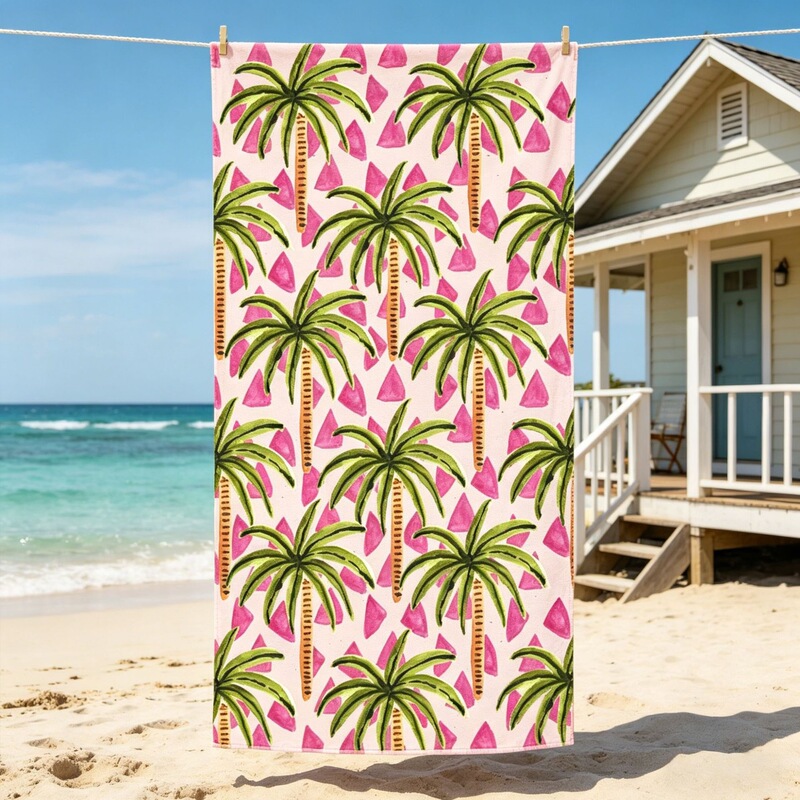 Coconut Tree Microfiber Beach Towel, European and American Hot-Selling Summer Quick-Drying Bath Towel, Sports Swimming Absorbent Towel Coconut Tree Microfiber Beach Towel, European and American Hot-Selling Summer Quick-Drying Bath Towel, Sports Swimming Absorbent Towel