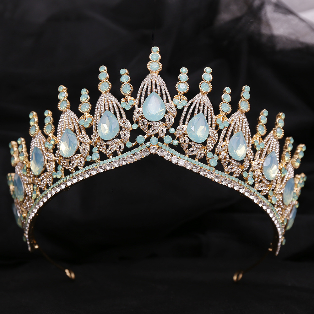 Alloy Material Crown Pattern Bridal Crown Alloy Inlay Rhinestones Crown