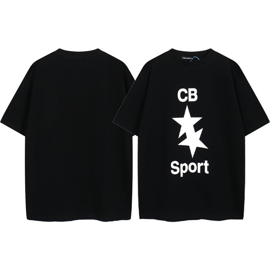 Versión alta Cole Buxton London Limited Silver Pink Letter Lema Impreso Hombre suelto Casual Camiseta de manga corta