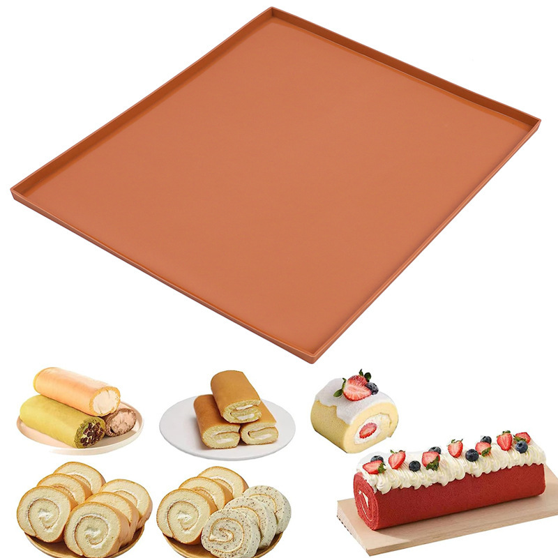 4 Color Optional Cake Roll Swiss Roll Cake Roll Silicone Mold Painted Mat Kitchen Baking Tools